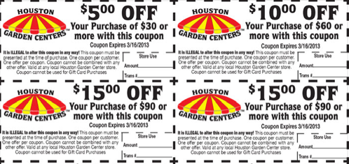 Houston Garden Center Free Printable Coupons
